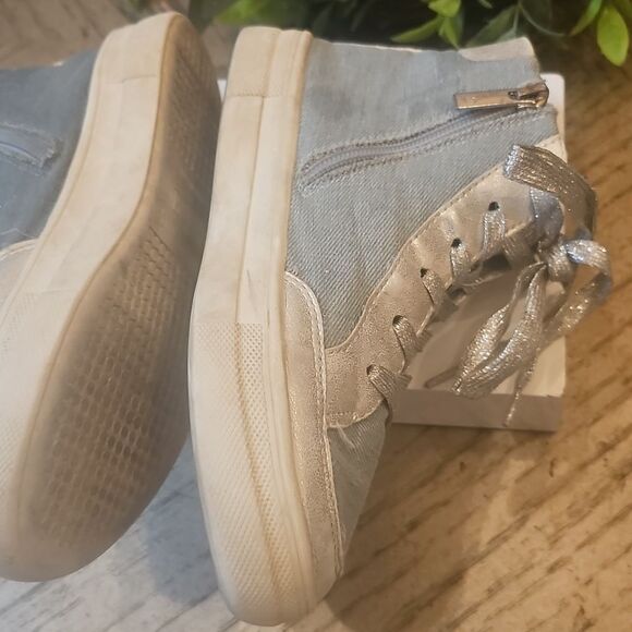 Denim Star Hightop Sneakers Size 2 Nina - Picture 4 of 9